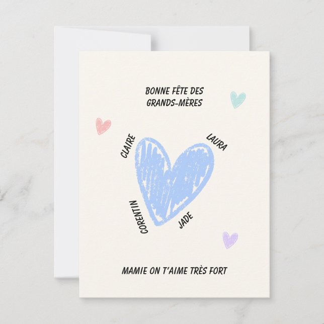 Personalized Grandmother’s Day Grandkids’ Names Card (Front)