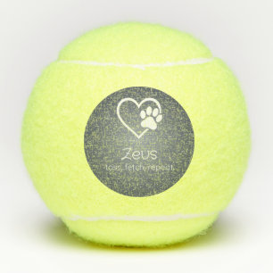 Personalized Gray Dog Ball "Toss, Fetch..."