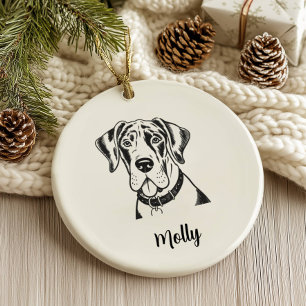 Personalized Great Dane Dog Christmas Ceramic Tree Decoration