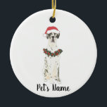 Personalized Great Dane (Harlequin) Ceramic Tree Decoration<br><div class="desc">Make the nice list this year with a personalized ornament of your favorite little elf! For the sweetest gifts,  pair it with a matching art print or another item from my harlequin great dane collection!</div>