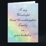 Personalized Great Granddaughter Birthday Card<br><div class="desc">Beautiful Personalized Happy Birthday Great Granddaughter Greeting Card.</div>