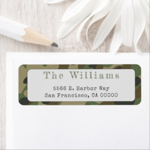 Personalized Green  Army Camouflage Return Address