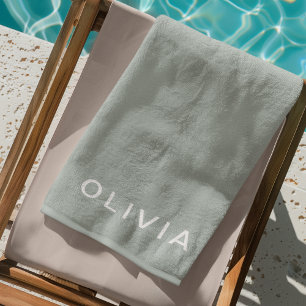 Personalized Green Ash Color Custom  Beach Towel