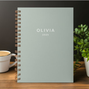 Personalized Green Ash Color Custom   Elegant Notebook