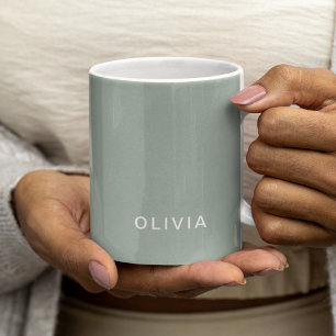 Personalized Green Ash Color Custom Mug   Elegant 