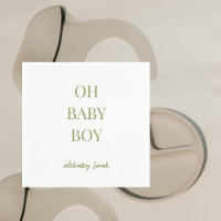 Personalized Green Baby Boy Shower