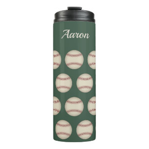 Personalized Green Baseball Thermal Tumbler Gift