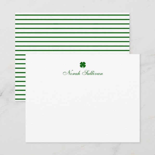 Personalized Green Clover Card (Front/Back)