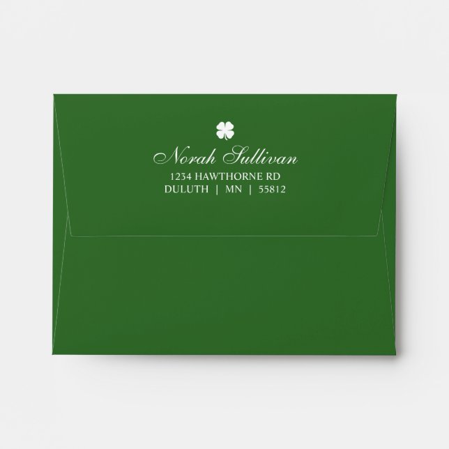 Personalized Green Clover Envelope (Back (Top Flap))