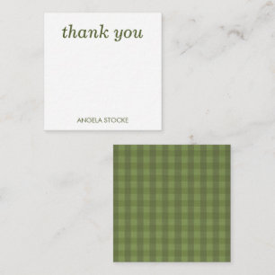 Personalized Green Gingham Card