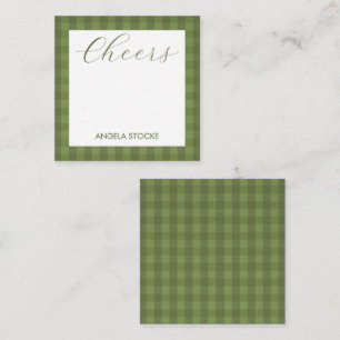 Personalized Green Gingham Card