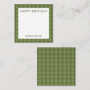 Personalized Green Gingham Card