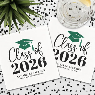 Personalized Green Graduation Napkin