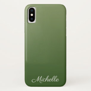 Personalized green ombre iPhone x case