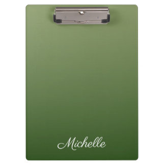 Personalized green ombre clipboard