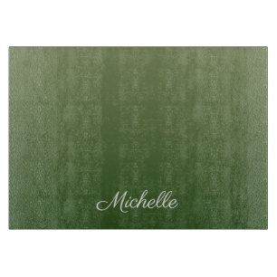 Personalized green ombre cutting board