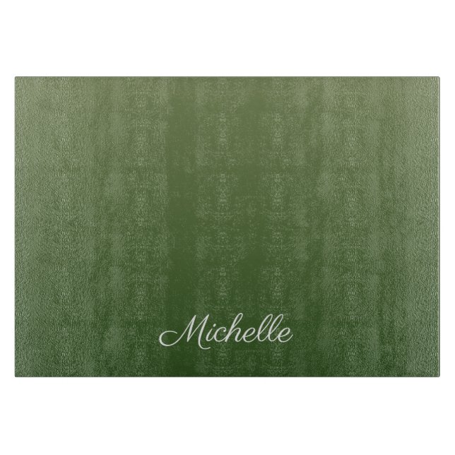Personalized green ombre cutting board (Front)