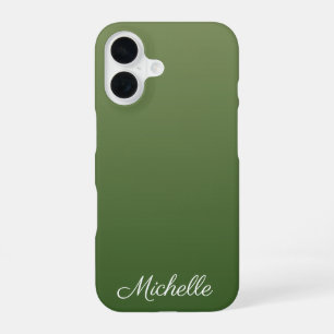 Personalized green ombre iPhone 16 case