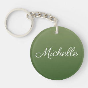 Personalized green ombre key ring