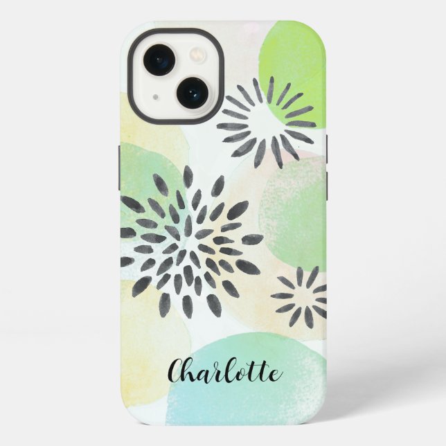 Personalized Green Pattern iPhone Case (Back)