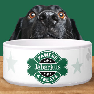 Personalized Green Pawfee & Treats Coffee Shop