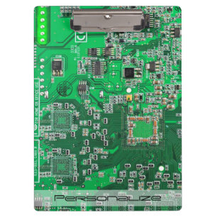 Personalized Green PCB Circuit Board for IT Pros Clipboard