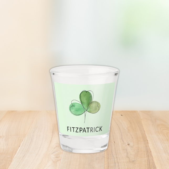 Personalized Green Shamrock Irish Heritage Shot Glass (Creator Uploaded)