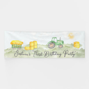 Personalized Green Tractor Theme Large Banner