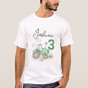 Personalized Green Tractor Theme Men's T-Shirt 