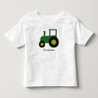 Personalized Green Tractor Toddler T-Shirt