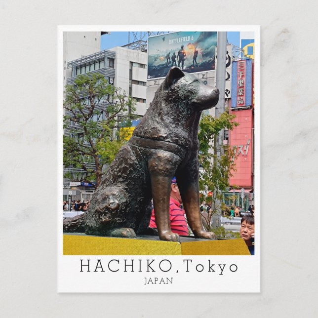 Personalized, Greetings from TOKYO, Hachiko, Japan Postcard (Front)
