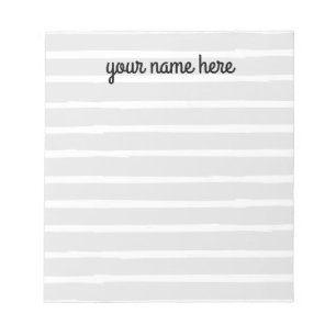 Personalized Grey Lined Notepad