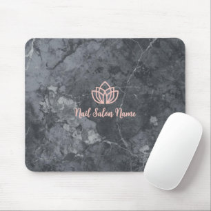 Personalized Grey Marbel Nail Studio Branding Mouse Mat
