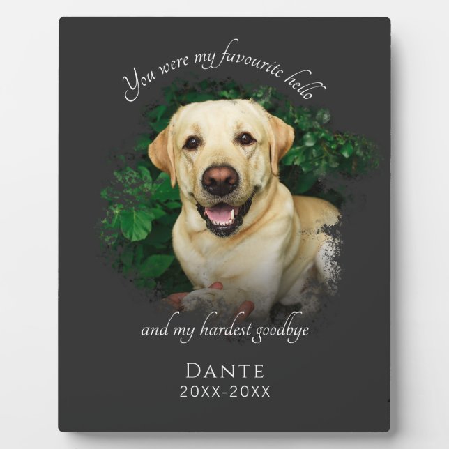 Personalized Grey Pet Memorial Photography Plaque (Front)