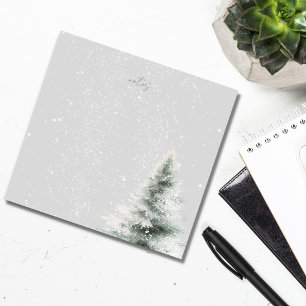 Personalized grey winter themed post-it notes