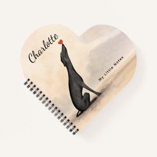 Personalized Greyhound Notebook with Heart       