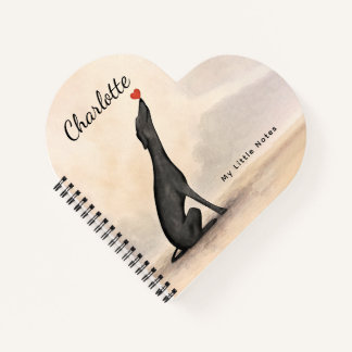 Personalized Greyhound Notebook with Heart