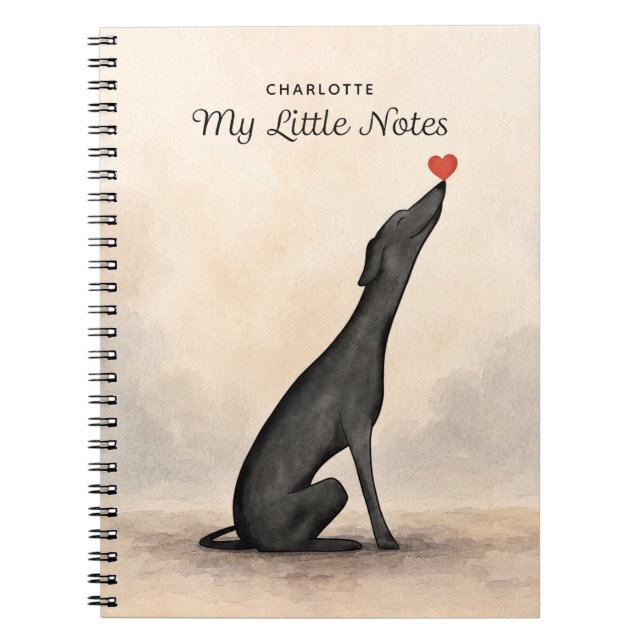 Personalized Greyhound Notebook with Name       (Front)