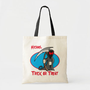 Personalized Grim Reaper Trick or Treat Tote Bag