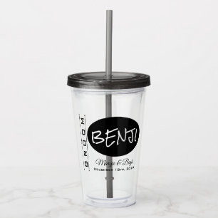 PERSONALIZED GROOM WEDDING ACRYLIC TUMBLER