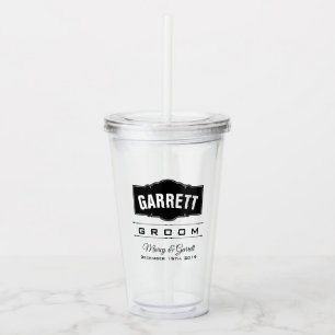 PERSONALIZED GROOM WEDDING ACRYLIC TUMBLER