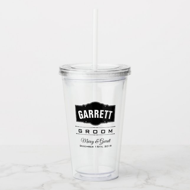 PERSONALIZED GROOM WEDDING ACRYLIC TUMBLER (Front)