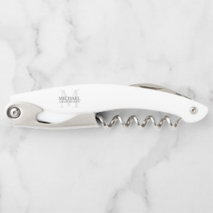Personalized Groomsman's Monogram and Name Corkscrew