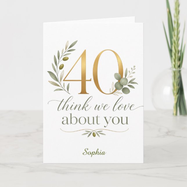 Personalized Group 40th Birthday Gift Card (Front)
