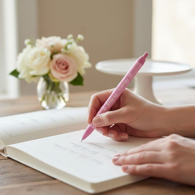 Personalized guest book, wedding black ink pen (Creator Uploaded)