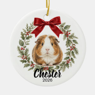 Personalized Guinea Pig Christmas Pet Keepsake Ceramic Tree Decoration