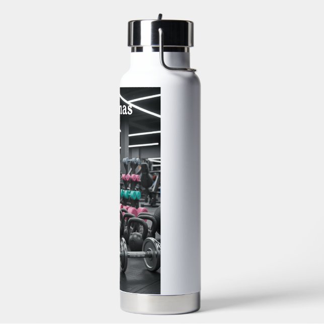 Personalized gym weights water bottle (Left)