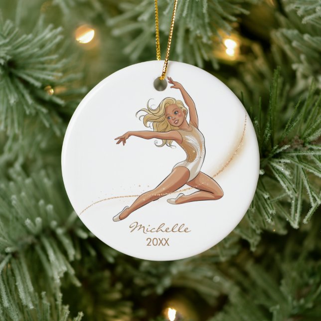 Personalized Gymnast gymnastics Girl Christmas  Ceramic Tree Decoration (Tree)