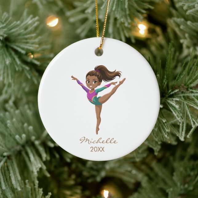 Personalized Gymnast gymnastics Girl Christmas   Ceramic Tree Decoration (Tree)