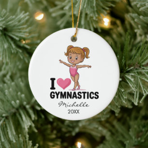 Personalized Gymnast gymnastics Girl Christmas Ceramic Tree Decoration